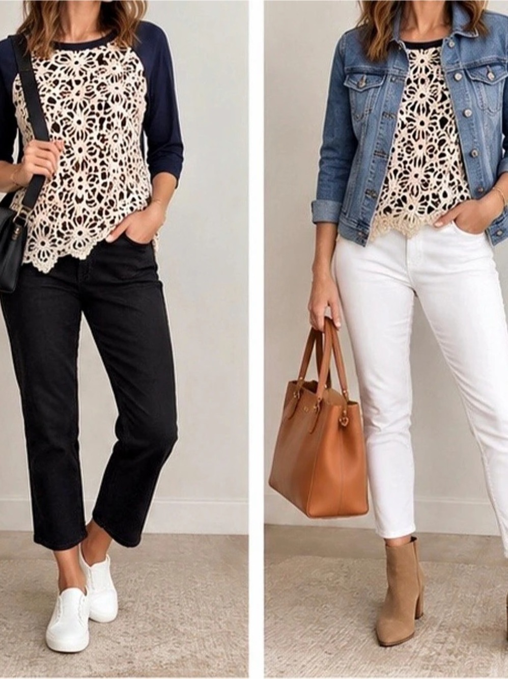monteau Floral Lace Long Sleeve Top Size Medium
